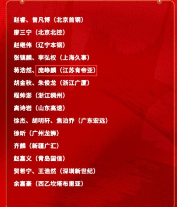 亚博-26岁庞峥麟首度入选集训队！媒体人盼进最终12人名单 21天见真章